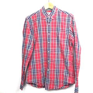 J Crew Mens Button Up Long Sleeve Red Shirt Size S